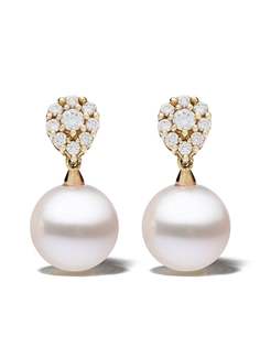 Yoko London серьги Classic из желтого золота с жемчугом и бриллиантами