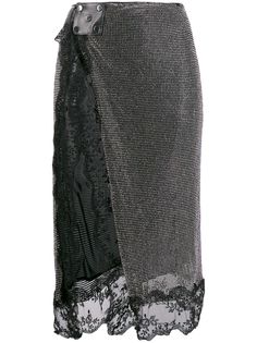 Christopher Kane сетчатая юбка с кристаллами