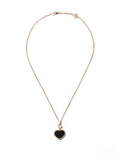 Chopard колье Happy Hearts с кулоном с ониксом и бриллиантом