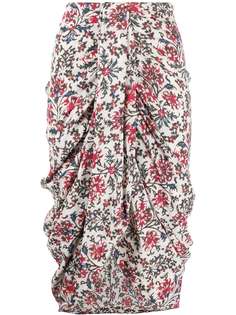 Isabel Marant юбка с драпировкой и цветочным принтом