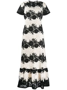 RedValentino кружевное платье в полоску