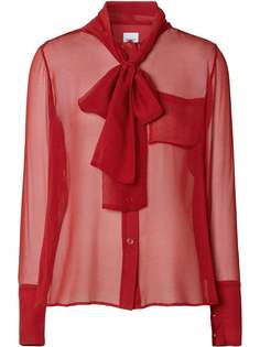Burberry прозрачная блузка с бантом