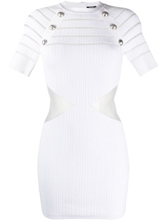 Balmain трикотажное платье-футляр с прозрачными вставками