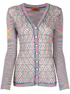 Missoni кардиган в полоску с кружевными вставками
