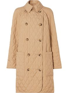 Burberry двубортное стеганое пальто
