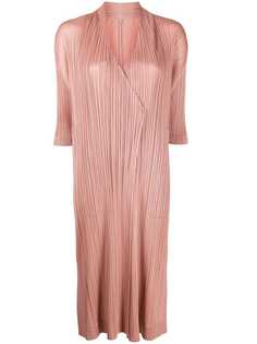 Pleats Please Issey Miyake кардиган-пальто с микроплиссировкой