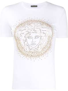 Versace футболка с декором Medusa и заклепками