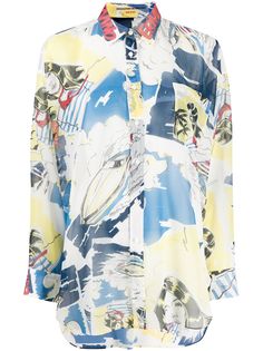 Ermanno Scervino рубашка оверсайз с абстрактным принтом