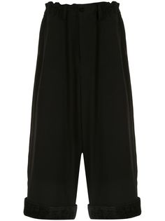 Yohji Yamamoto укороченные брюки с подворотами