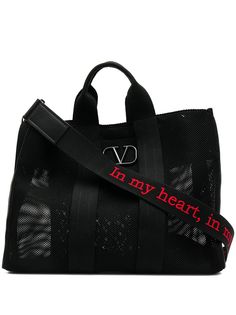 Valentino сетчатая сумка-тоут с логотипом