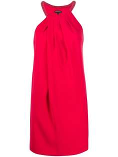 Emporio Armani платье-трапеция с бисером на воротнике