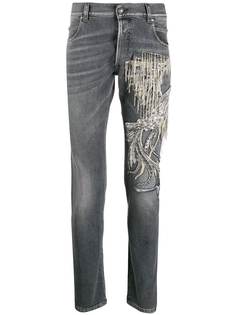 Balmain декорированные джинсы кроя слим