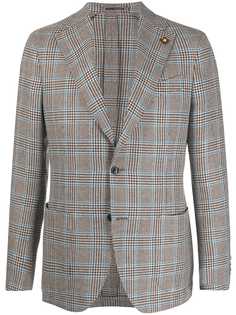 Lardini клетчатый пиджак тонкой вязки