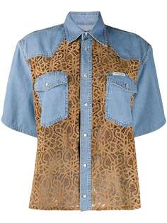 Forte Dei Marmi Couture джинсовая рубашка с кружевными вставками