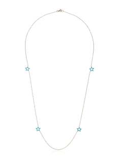 Rosa De La Cruz 18k gold necklace with turquoise stars