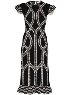 Alexander McQueen платье миди вязки интарсия