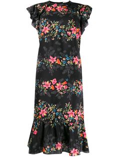 RedValentino платье миди с цветочным принтом