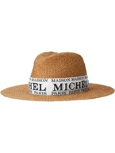 Maison Michel шляпа-федора Zango с вышитым логотипом