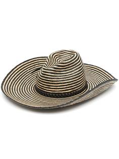 Saint Laurent полосатая шляпа с широкими полями