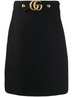 Gucci юбка А-силуэта с логотипом GG