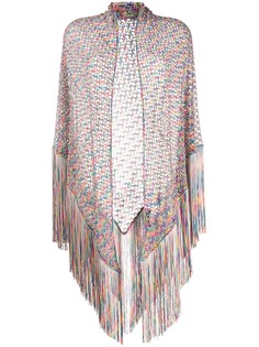 Missoni полупрозрачная трикотажная шаль с бахромой