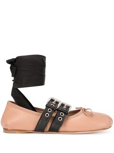 Miu Miu балетки с пряжками