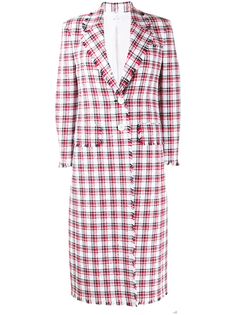 Thom Browne двубортное пальто в клетку с широкими лацканами