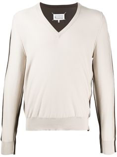 Maison Margiela джемпер Spliced с V-образным вырезом