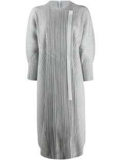 Pleats Please Issey Miyake плиссированное пальто с запахом