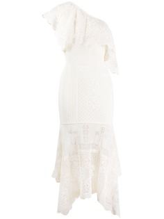 Alexander McQueen платье асимметричного кроя в технике кроше