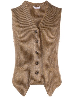 Brunello Cucinelli кардиган без рукавов с эффектом металлик