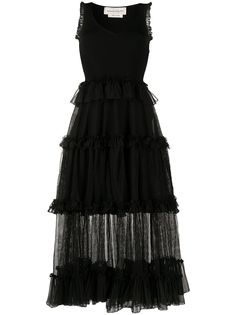 Alexander McQueen полупрозрачное платье без рукавов с оборками