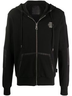 Philipp Plein худи на молнии с отделкой в рубчик