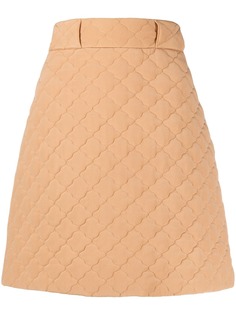 Fendi стеганая юбка с завышенной талией