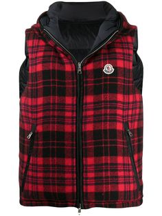 Moncler двусторонний жилет в клетку