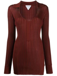 Bottega Veneta трикотажный длинный топ с U-образным вырезом