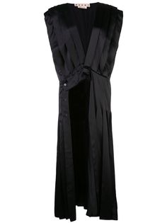 Marni плиссированное платье асимметричного кроя