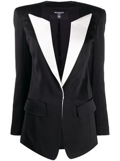Balmain двухцветный однобортный блейзер