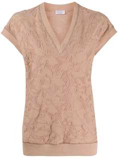 Brunello Cucinelli фактурный топ с цветочным узором
