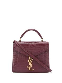 Saint Laurent маленькая сумка-тоут Cassandra с тиснением под кожу крокодила