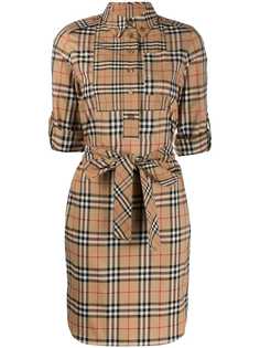 Burberry платье-рубашка в клетку Vintage Check