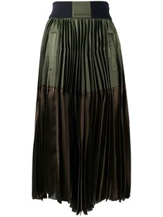 Sacai плиссированная юбка асимметричного кроя