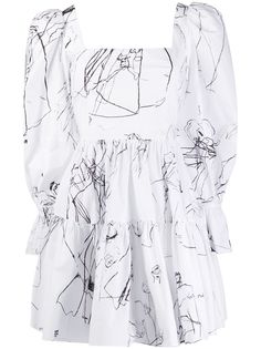 Alexander McQueen платье с принтом и оборками