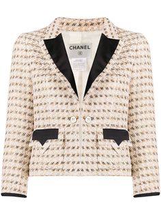 Chanel Pre-Owned твидовый жакет с люрексом