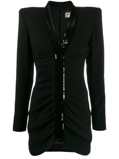 Saint Laurent платье на пуговицах со сборками