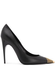 Saint Laurent туфли на шпильке с металлическим декором