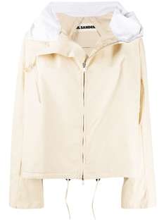 Jil Sander двухцветная куртка с капюшоном