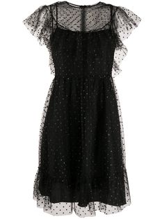 RedValentino сетчатое платье в горох