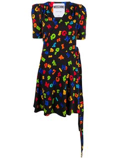 Moschino платье с принтом и запахом