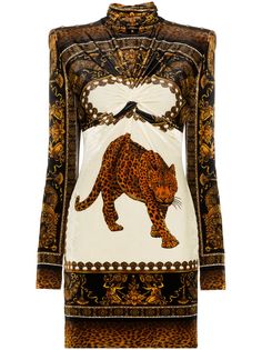 Versace приталенное платье мини с принтом